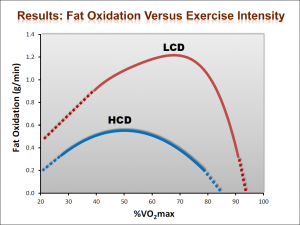 Ossidazione dei grassi a seconda dell'intensità dell'esercizio